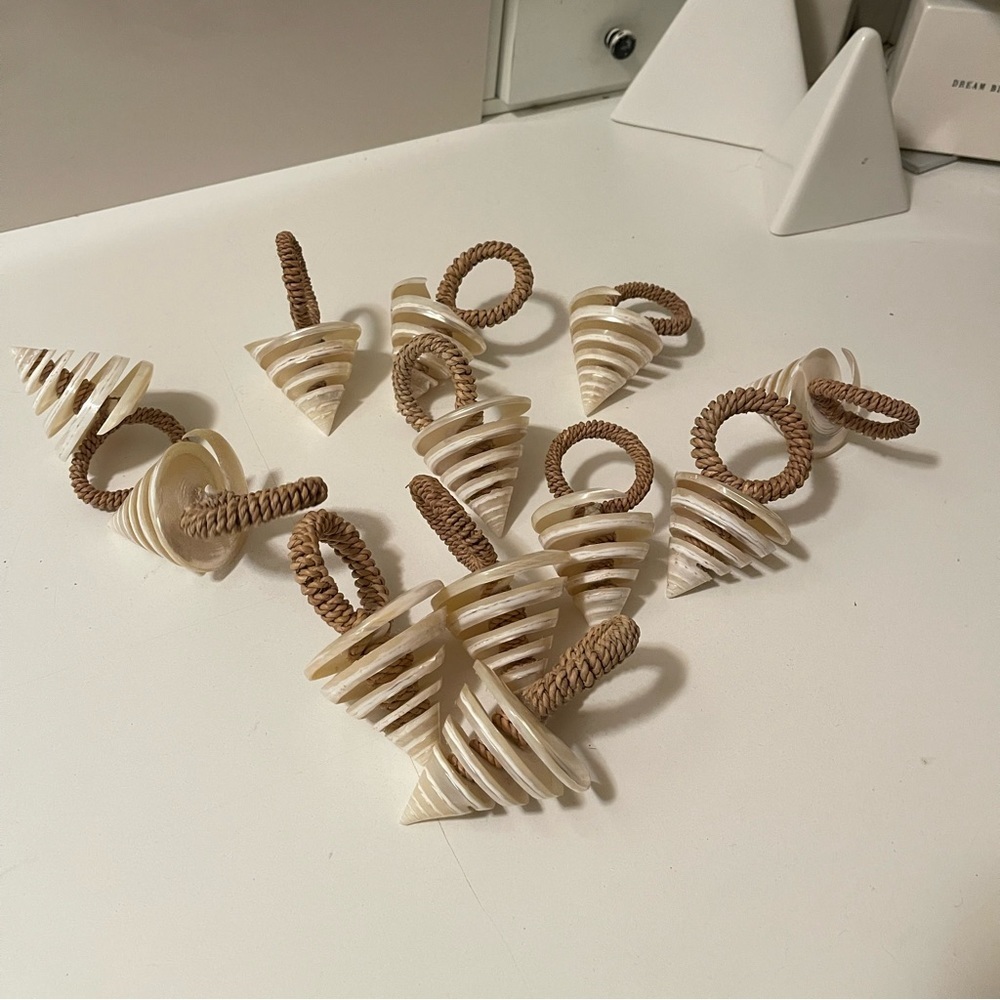 Pearled Trochus Spiral Cut Shells napkin rings are gorgeous and unique